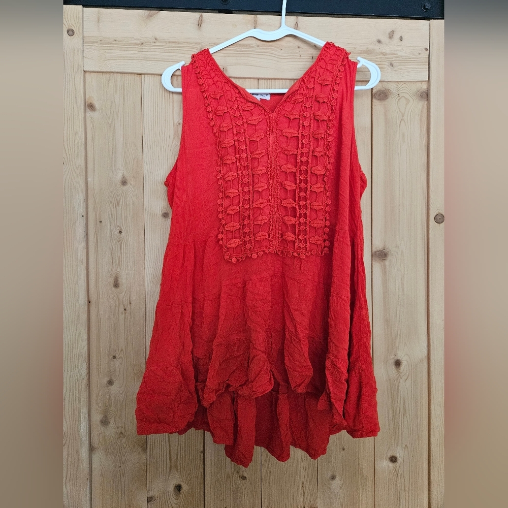 Indigo Soul Orange Sleeveless Blouse